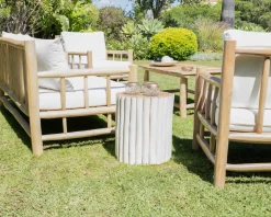 Table d'appoint style ethnique en branches de teck 