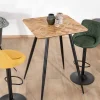 Table de bar carrée 75cm en teck recyclé et pieds crayons noirs "Foster"