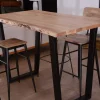 Table de bar 150x90 métal et acacia massif naturel "Jaffna"