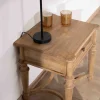 Table de chevet en manguier naturel massif style classique "Legacy"