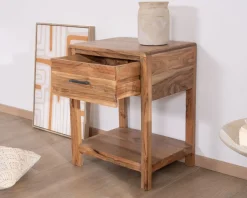 Table de chevet ou d'appoint en acacia avec tiroir "Conoa"
