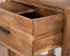 Table de chevet ou d'appoint en acacia avec tiroir 