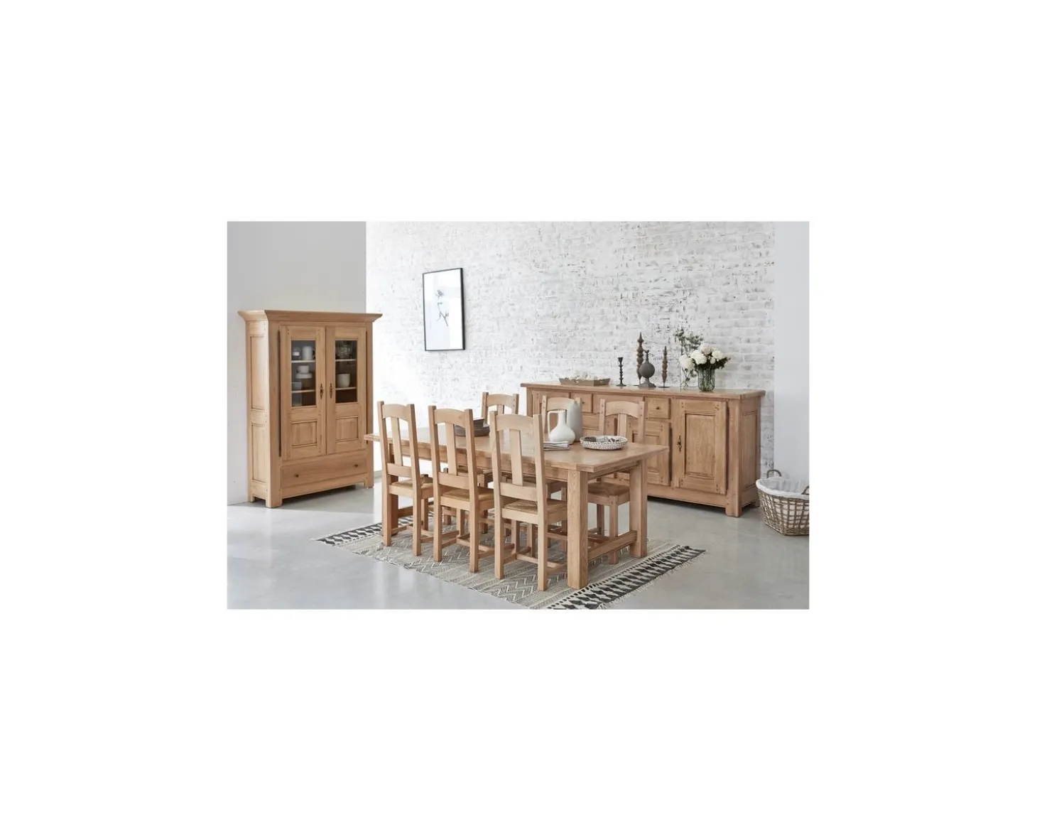 Table de ferme chêne massif 210 cm "Artisan"