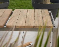 Table de jardin extensible 160 à 220 cm design contemporain 