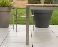 Table de jardin extensible 160 à 220 cm design contemporain 