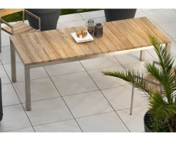 Table de jardin extensible 160 à 220 cm design contemporain 