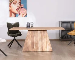 Table de repas 175 cm design "Elki" en acacia avec pied central
