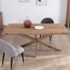 Table de repas 180 cm plateau naturel et pieds croix "Enoa" 100% palissandre