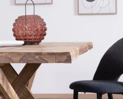 Table de repas 180 cm plateau naturel et pieds croix