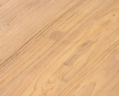 Table de repas 2 m en teck naturel "Bahia" pieds mikado métal