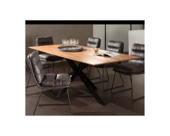 Table de repas avec pieds mikado et plateau en teck 180 cm "Copley"