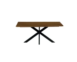 Table de repas avec pieds mikado et plateau en teck 180 cm 