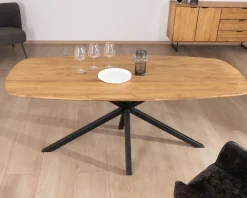 Table de repas bateau en teck recyclé et pieds mikado "Bahia" 200 cm