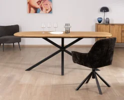 Table de repas bateau en teck recyclé et pieds mikado 