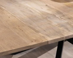 Table de repas carrée extensible style industriel manguier et métal 