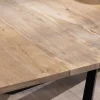 Table de repas carrée 120x120cm style industriel manguier et métal "Haden" avec extensions