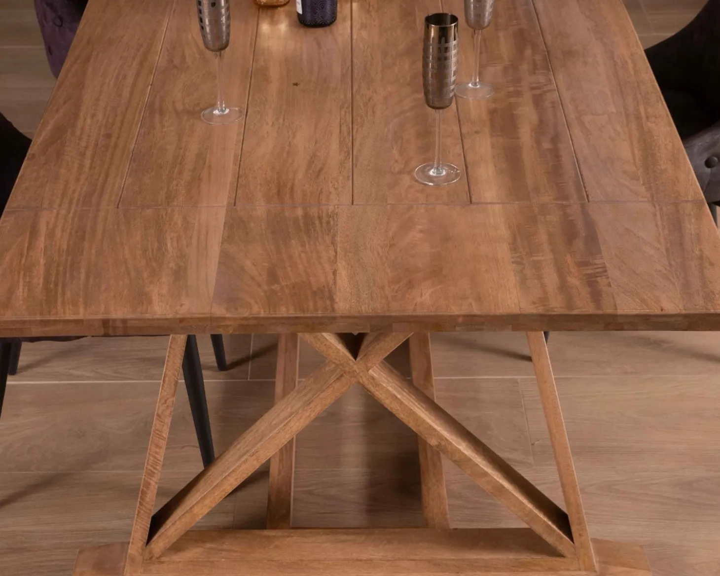 Table de repas 240cm "Asia" bois massif et plateau rectangulaire