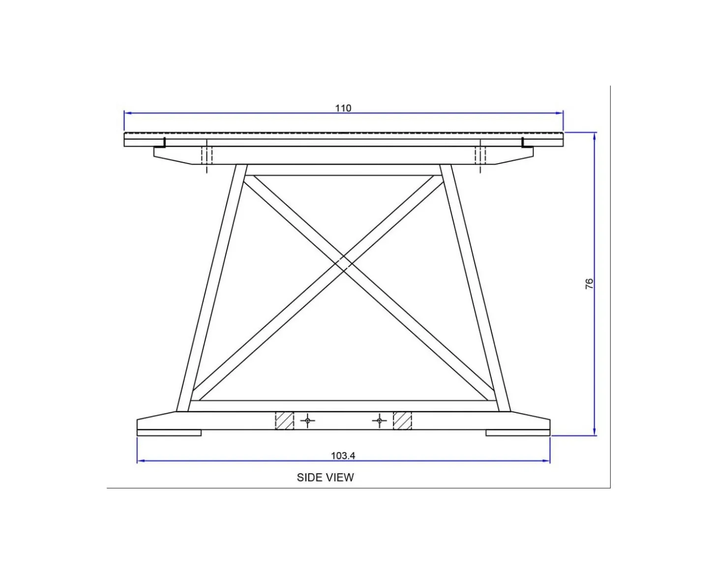 Table de repas 240cm "Asia" bois massif et plateau rectangulaire