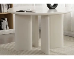 Table de repas contemporaine ronde 120 cm coloris crème "Odyna"