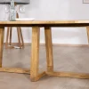 Table de repas elliptique 220 cm en bois "Calypso" avec pieds trapèzes