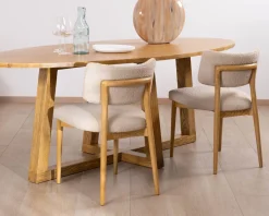 Table de repas elliptique 220 cm en bois 