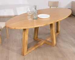 Table de repas elliptique 220 cm en bois 