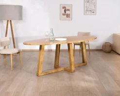 Table de repas elliptique 220 cm en bois 