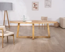 Table de repas elliptique 220 cm en bois 