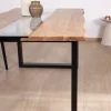 Table de repas en acacia avec centre en verre "Novelli" 175 cm