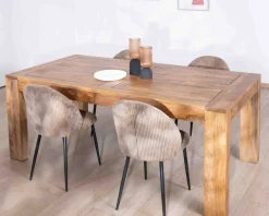 Table de repas extensible en manguier foncé 