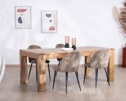 Table de repas extensible en manguier foncé 