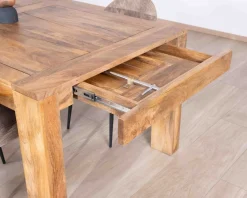 Table de repas extensible en manguier foncé 