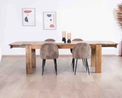 Table de repas extensible en manguier foncé 