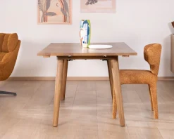 Table de repas extensible esprit rétro 180 cm en manguier massif naturel