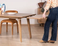 Table de repas extensible esprit rétro 180 cm en manguier massif naturel