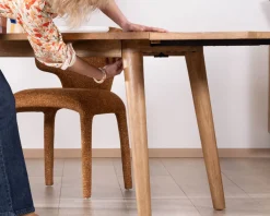 Table de repas extensible esprit rétro 180 cm en manguier massif naturel