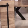 Table de repas extensible 180-260cm pied étoile bois métal "Caractère"