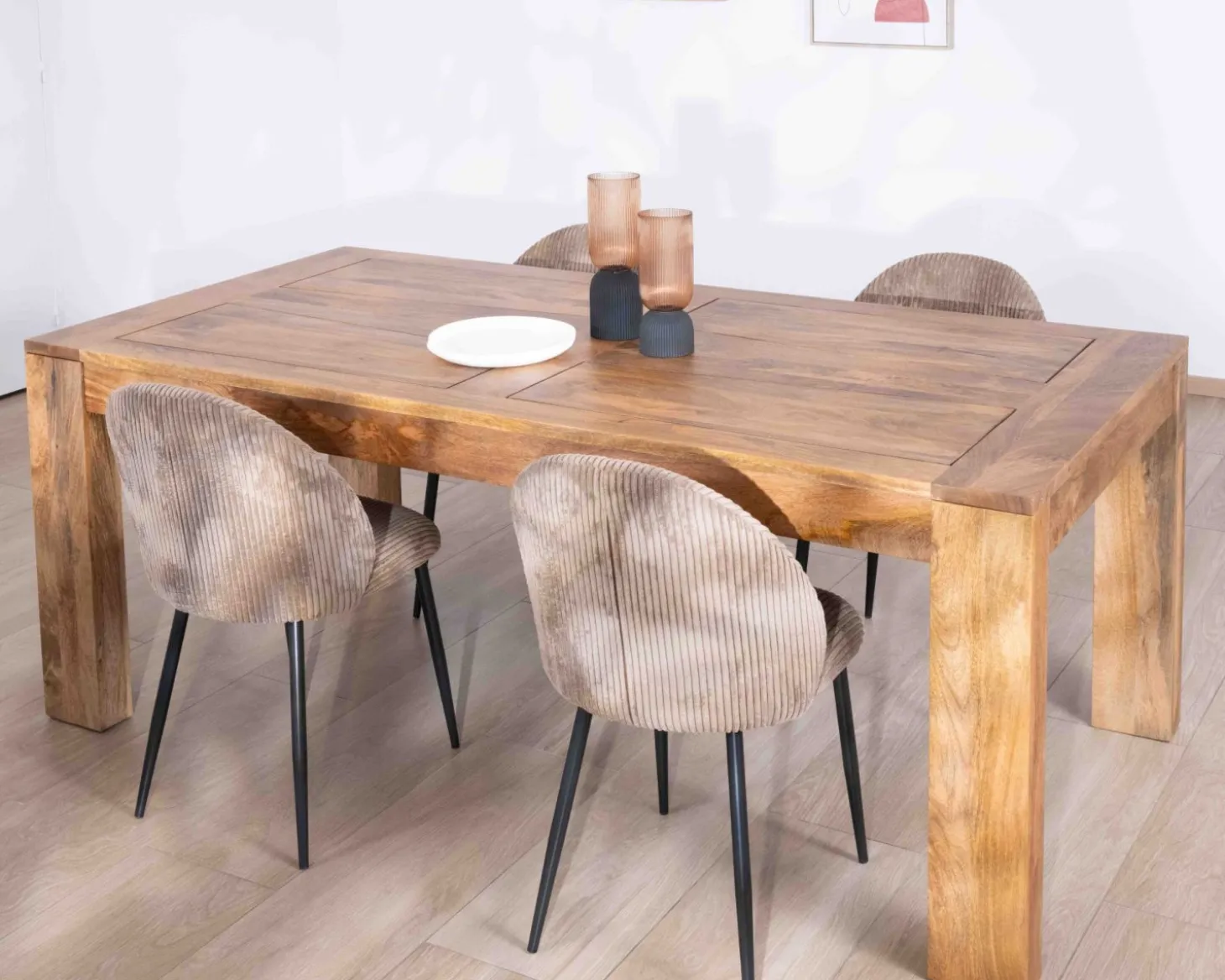 Table de repas extensible 200 à 290 cm "Jappy" en manguier foncé