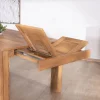Table de repas extensible en manguier teinte chêne clair "Jappéo" 160 à 250 cm