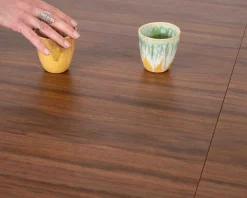 Table de repas extensible 160–200 cm teinte noyer "Oria" forme ovale