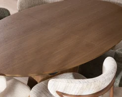 Table de repas extensible 160–200 cm teinte noyer "Oria" forme ovale