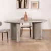 Table de repas ovale 180 cm design moderne et épuré beige "Odyna"