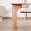 Table de repas rectangulaire 180 cm design scandinave "Alba" en acacia massif blanchi