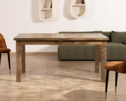 Table de repas rectangulaire extensible en manguier 160-200cm 