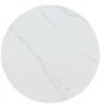 Table de repas ronde 120 cm plateau céramique blanc effet marbre "Oria" piètement aspect noyer