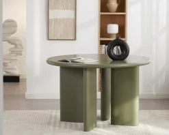 Table de repas ronde coloris vert sauge 
