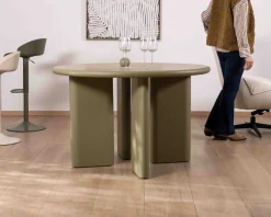 Table de repas ronde coloris vert sauge 