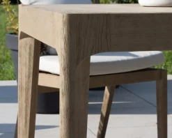 Table de repas spécial outdoor 240cm en teck finition sablée et grisée 