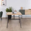 Table de repas style épuré japandi plateau bois pieds métal "Elegancy"