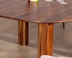Table de salle à manger carrée en palissandre "Rosewood" 150 cm design rétro